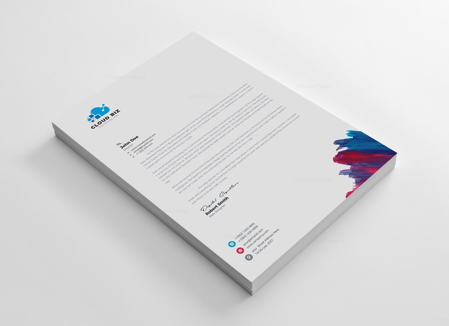 Paint Corporate Letterhead Design Template – Graphic Mega | Graphic ...