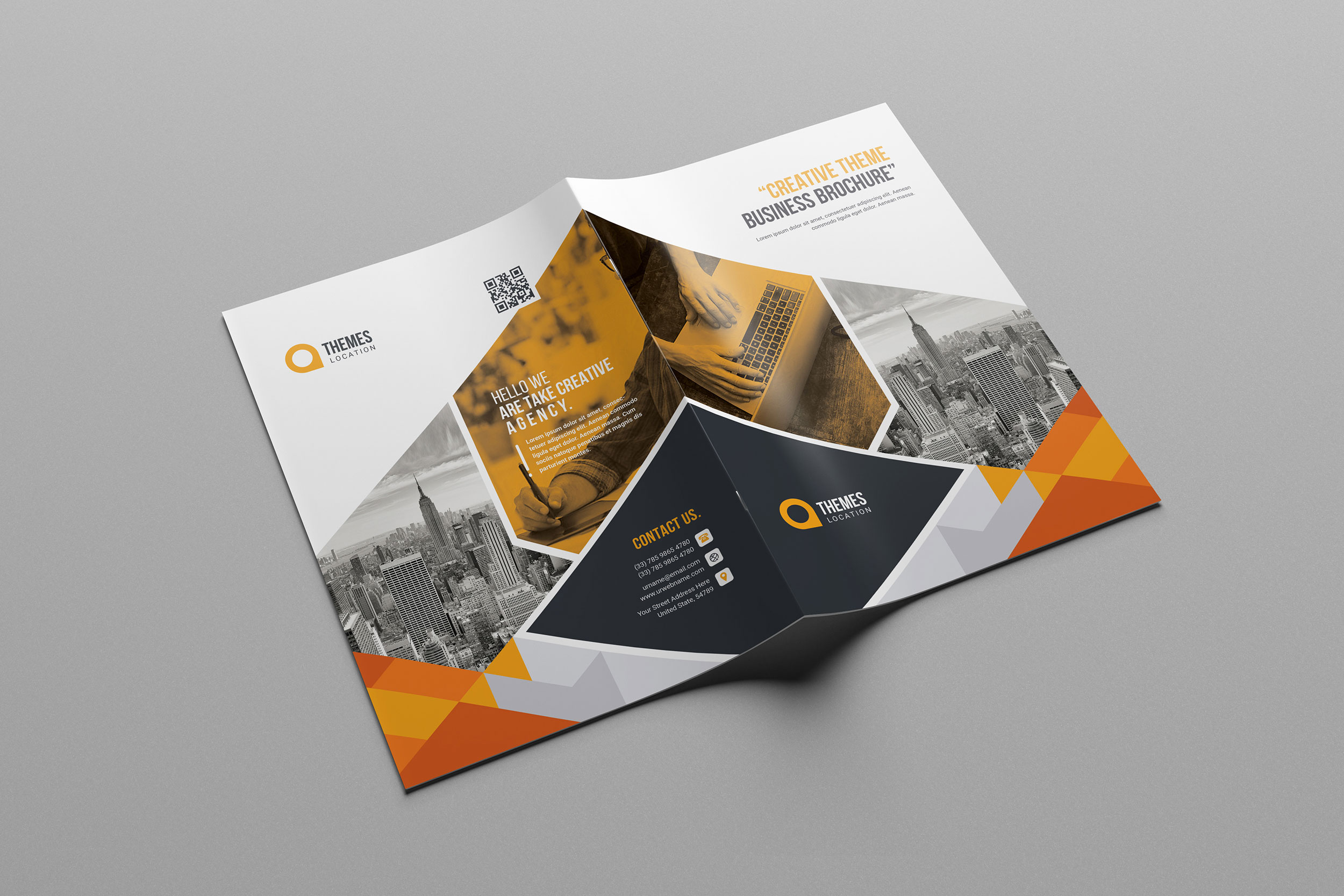 Print Bi-Fold Brochure Design – Graphic Mega | Graphic Templates Store