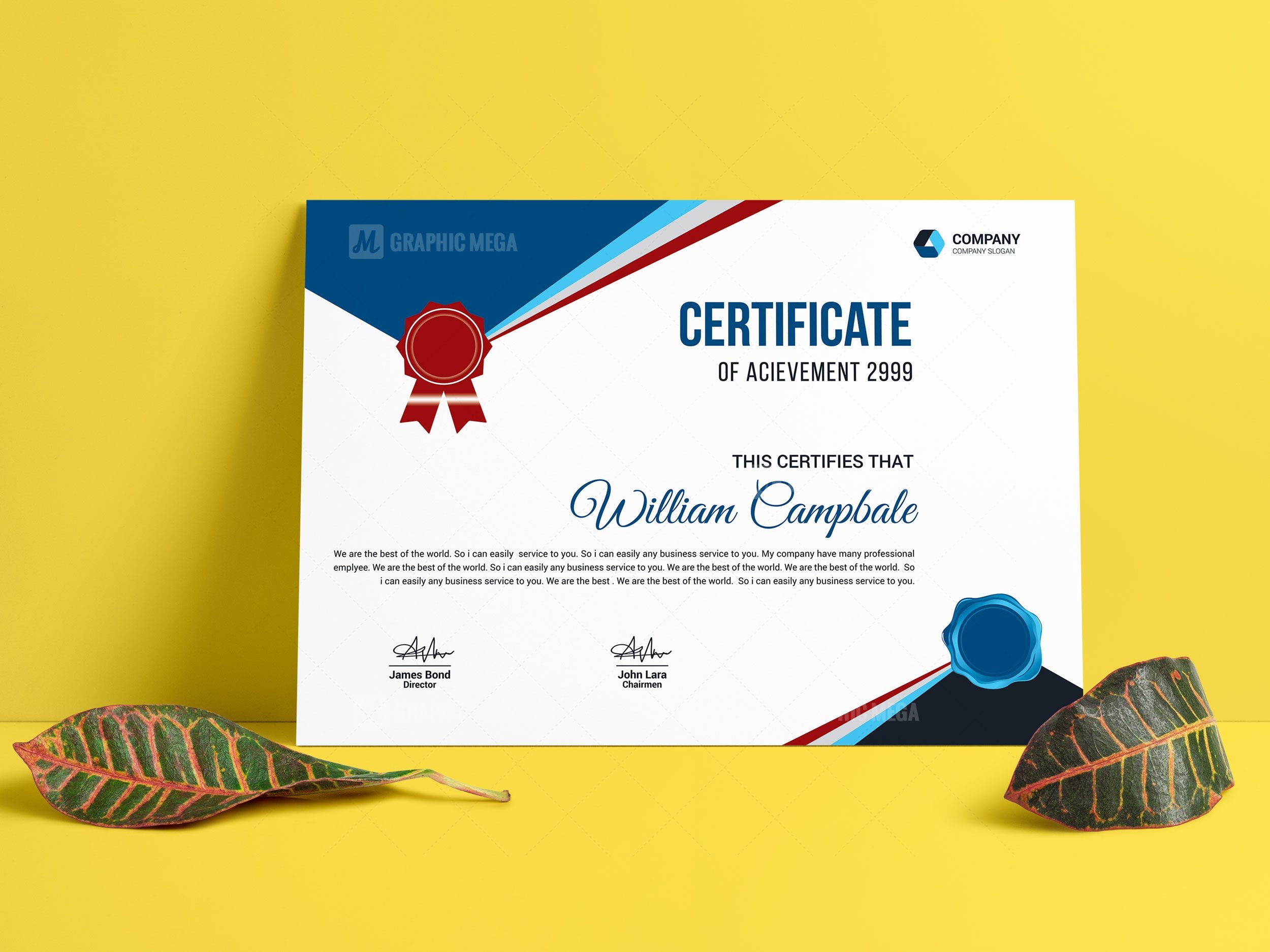 School Certificate Template – Graphic Mega  Graphic Templates Store Throughout Corporate Bond Certificate Template
